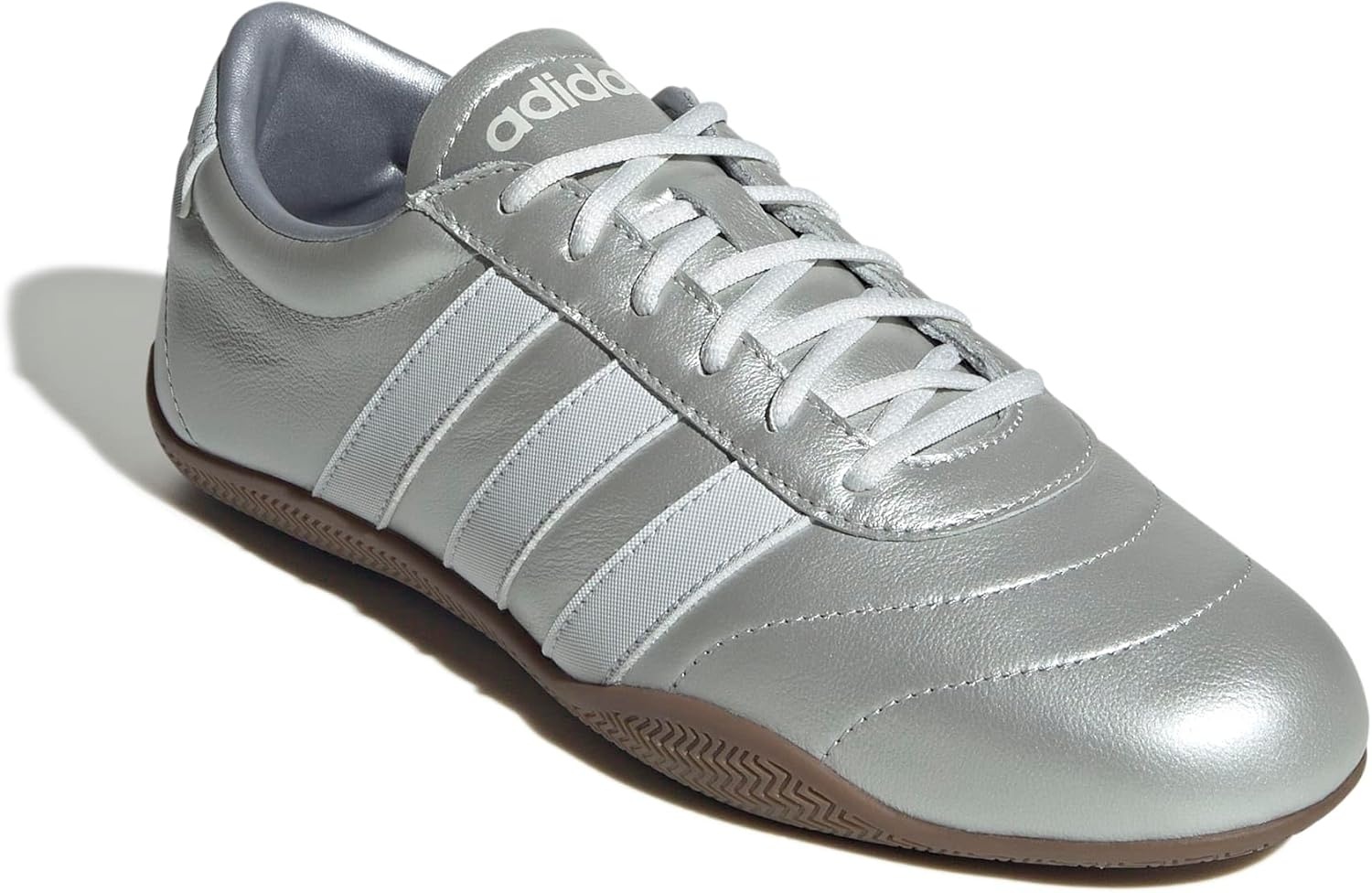 image:imageadidas Womens Grand Court Lo SneakersSilver MetallicCrystal WhiteGum