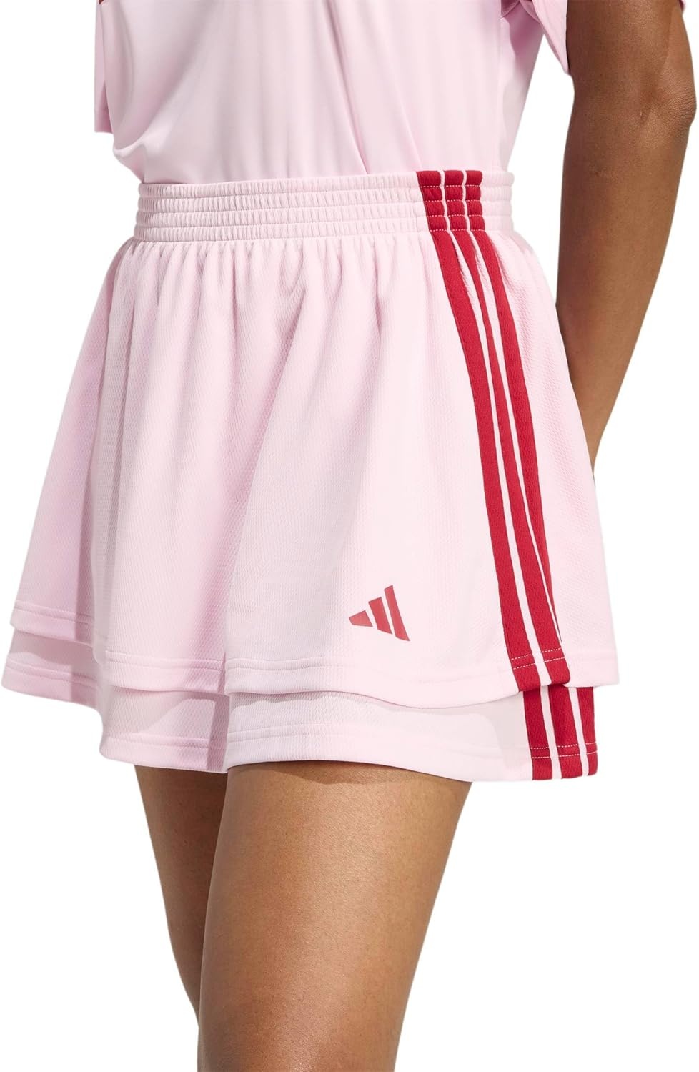 image:imageadidas Womens House of Tiro Mesh Skirt Clear PinkMaroon Medium