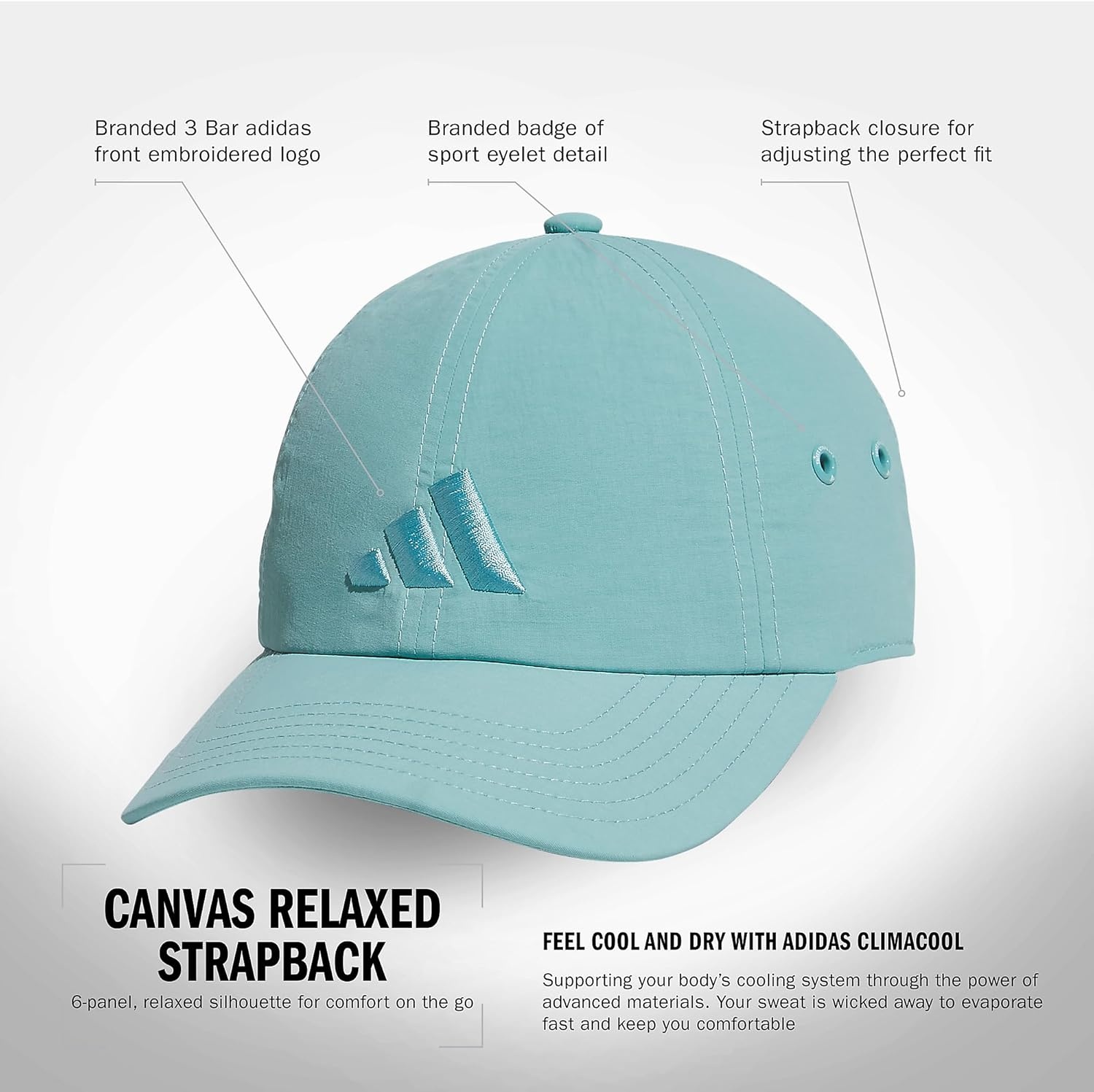 image:imageadidas Womens Influencer 3 Relaxed Strapback Adjustable Fit HatMint Tone Green