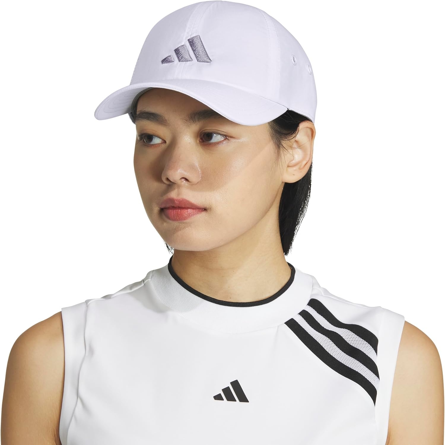 image:imageadidas Womens Influencer 3 Relaxed Strapback Adjustable Fit HatWhiteGlory Grey