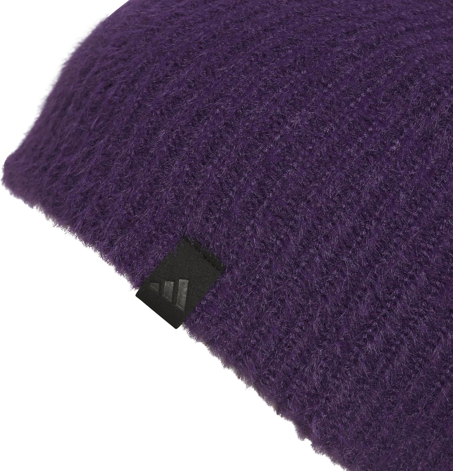 image:imageadidas Womens Lifestyle Beanie Soft Fuzzy Knit Winter HatAurora Plum PurpleBlack