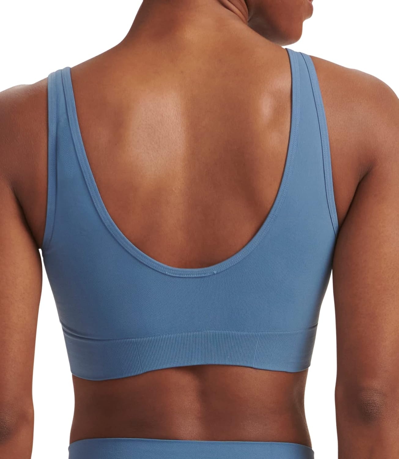 image:imageadidas Womens Micro 720 Seamless Scoop Lounge Bra with Removable CookiesAltered Blue
