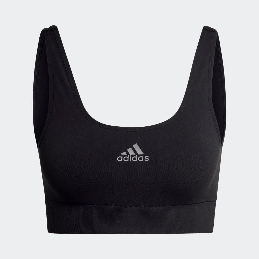 image:imageadidas Womens Micro 720 Seamless Scoop Lounge Bra with Removable CookiesBlack