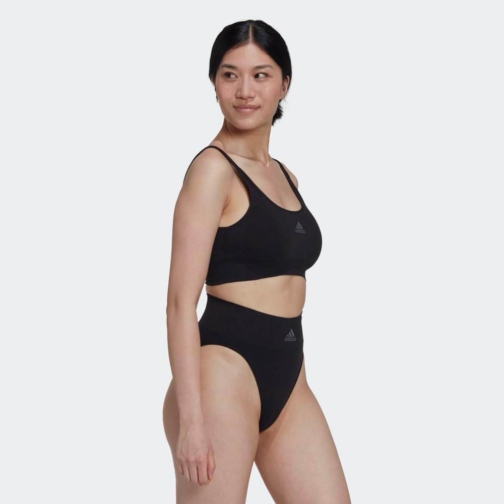 image:imageadidas Womens Micro 720 Seamless Scoop Lounge Bra with Removable CookiesBlack