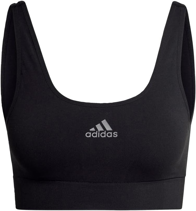 image:imageadidas Womens Micro 720 Seamless Scoop Lounge Bra with Removable CookiesBlack