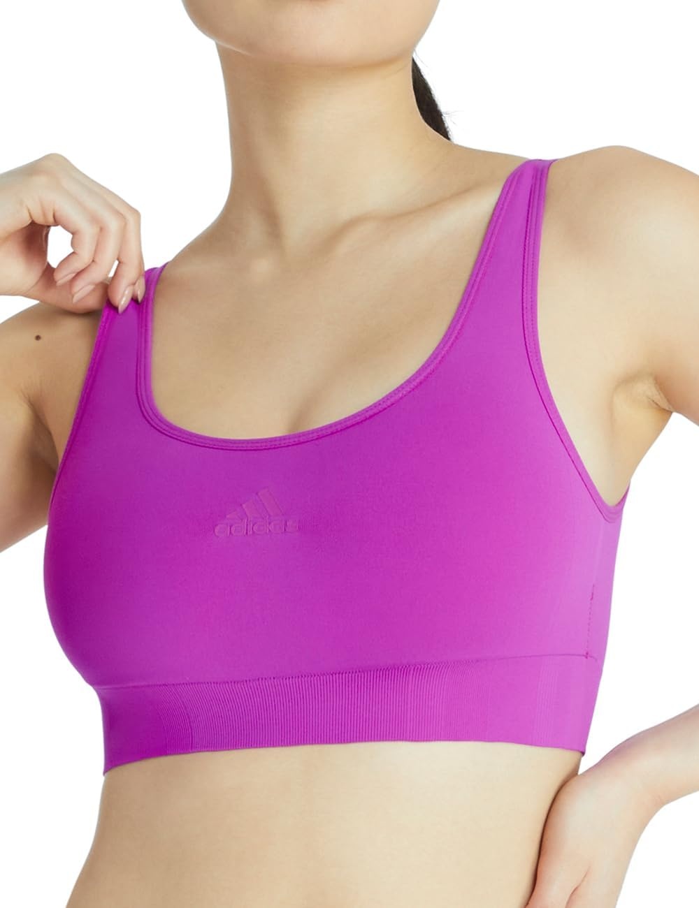 image:imageadidas Womens Micro 720 Seamless Scoop Lounge Bra with Removable CookiesLilac
