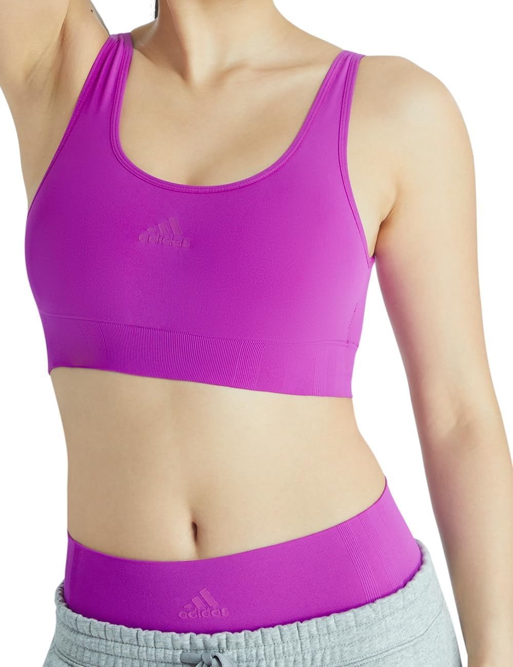image:imageadidas Womens Micro 720 Seamless Scoop Lounge Bra with Removable CookiesLilac