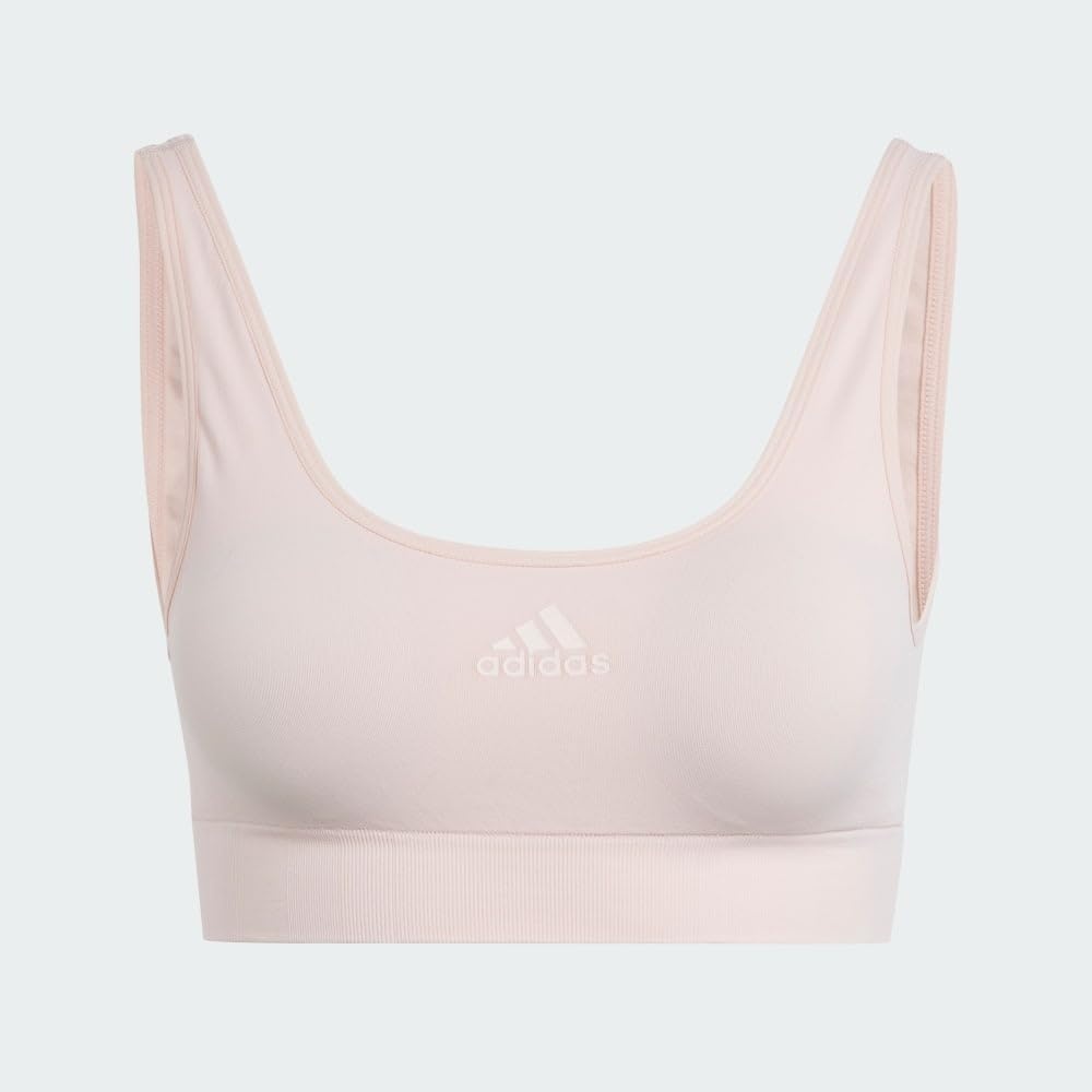 image:imageadidas Womens Micro 720 Seamless Scoop Lounge Bra with Removable CookiesPeach Whip