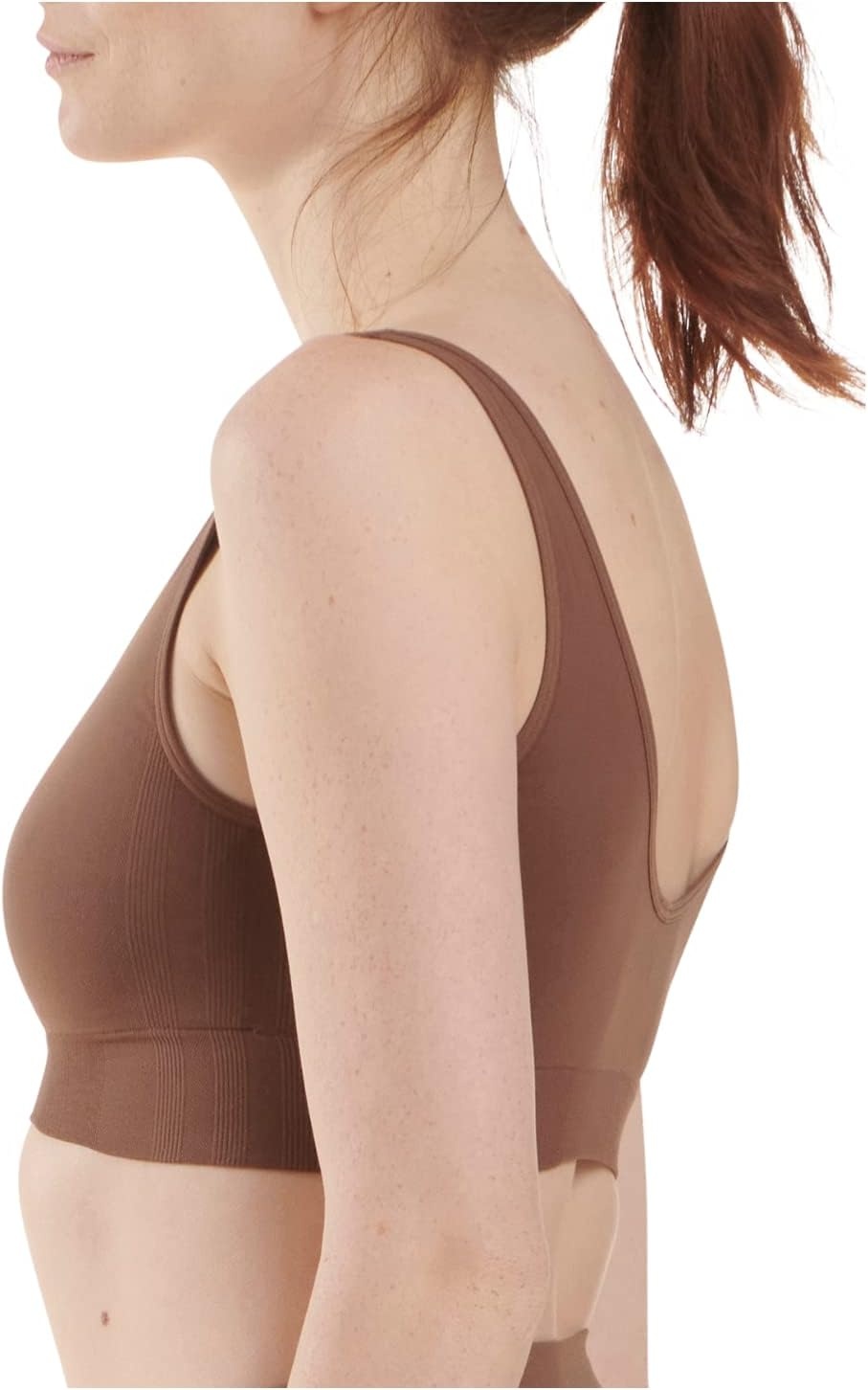 image:imageadidas Womens Micro 720 Seamless Scoop Lounge Bra with Removable CookiesToasted Mocha