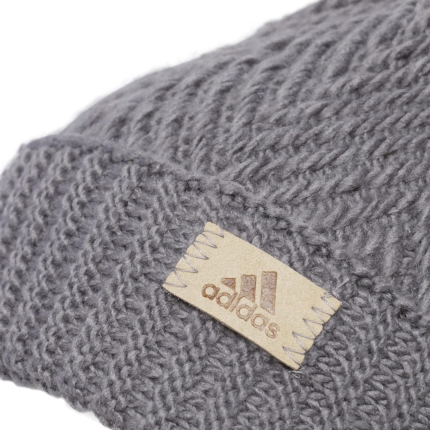 image:imageadidas Womens Pom Pom Beanie Knit Ballie Hat Standard FitTwilightHeather GreyOnix Grey F23