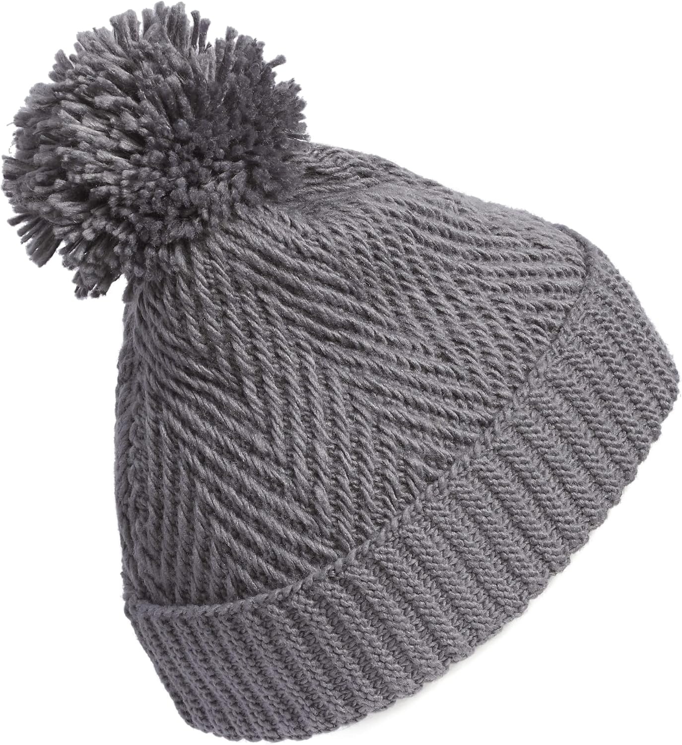 image:imageadidas Womens Pom Pom Beanie Knit Ballie Hat Standard FitTwilightHeather GreyOnix Grey F23