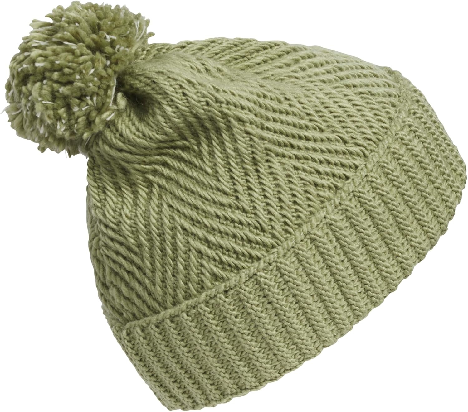 image:imageadidas Womens Pom Pom Beanie Knit Ballie Hat Standard FitTwilightTent GreenLinen Green