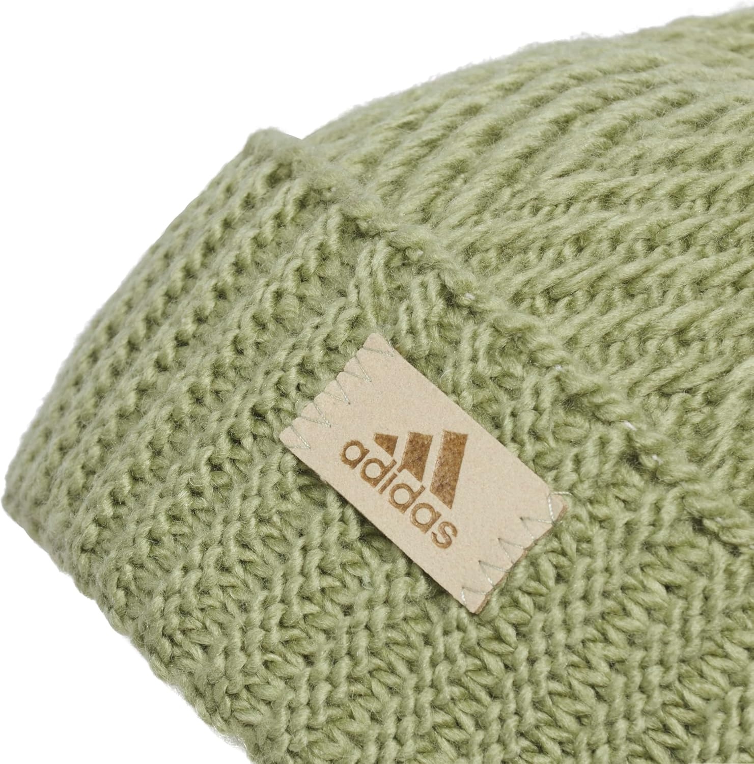 image:imageadidas Womens Pom Pom Beanie Knit Ballie Hat Standard FitTwilightTent GreenLinen Green