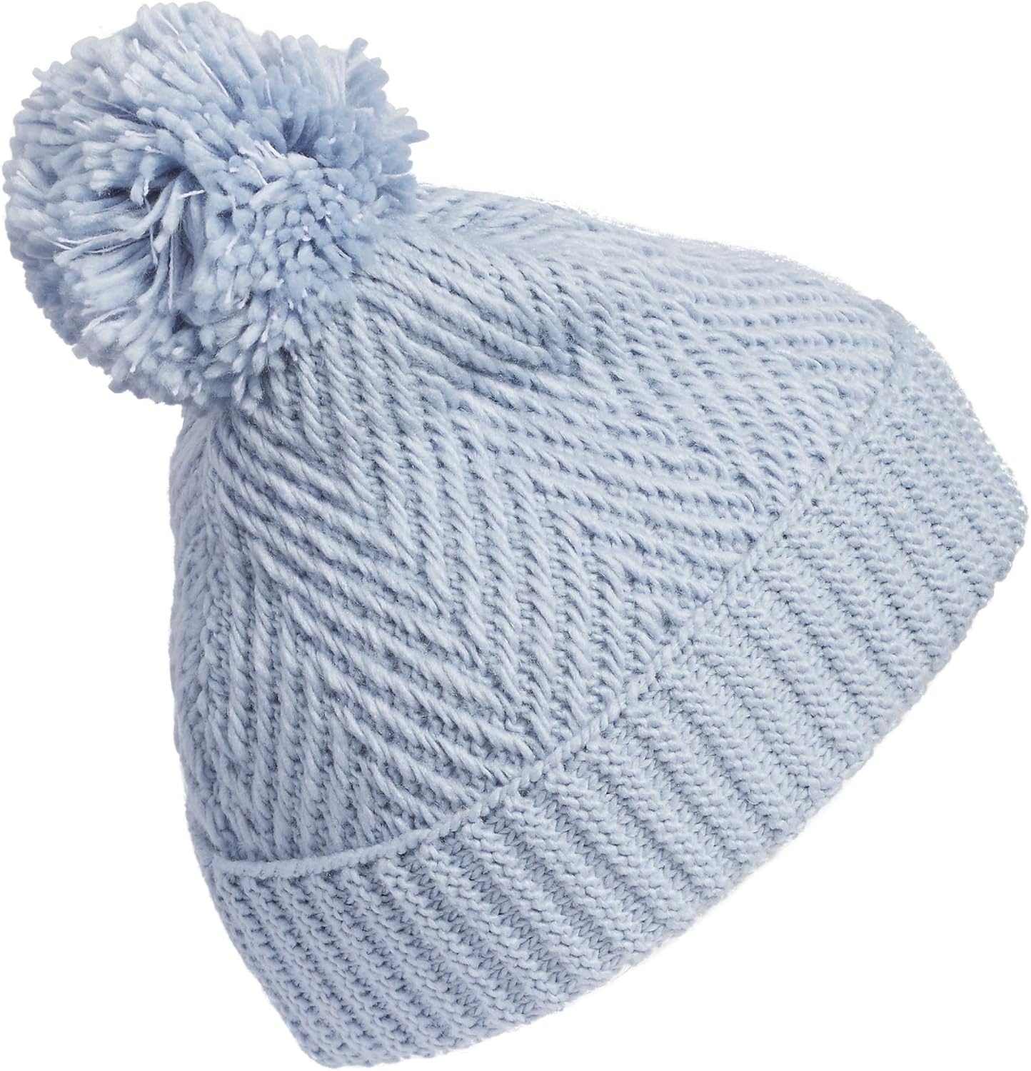 image:imageadidas Womens Pom Pom Beanie Knit Ballie Hat Standard FitTwilightWonder BlueWhite