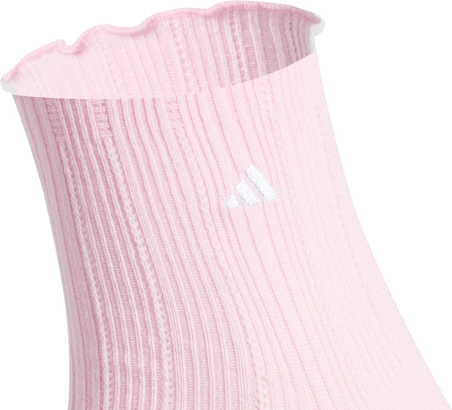 image:imageadidas Womens Ruffle Quarter Ankle Socks 3 PairsClear PinkWonder Alumina GreyWonder White