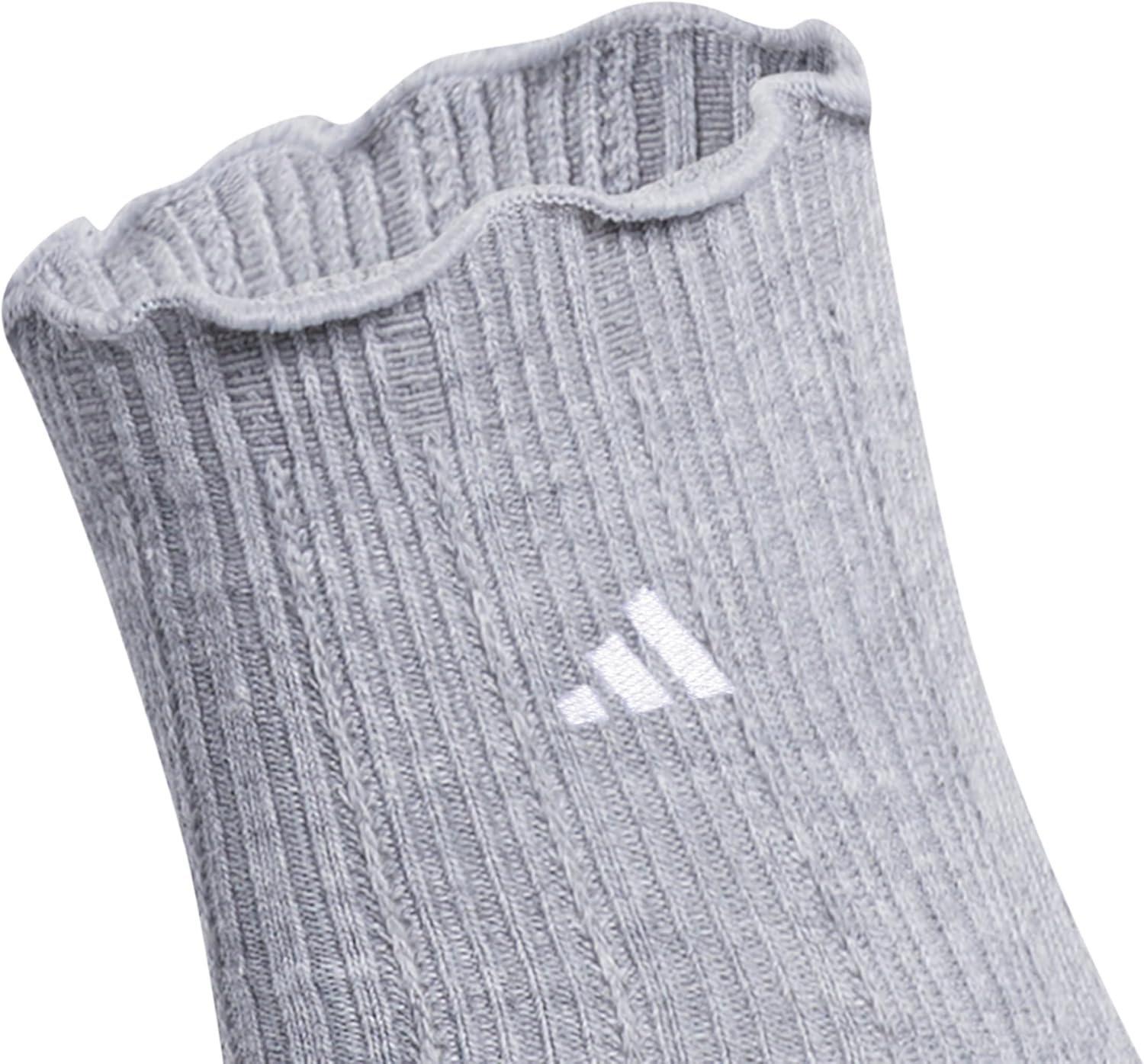 image:imageadidas Womens Ruffle Quarter Ankle Socks 3 PairsHeather GreyWhiteGlow Blue
