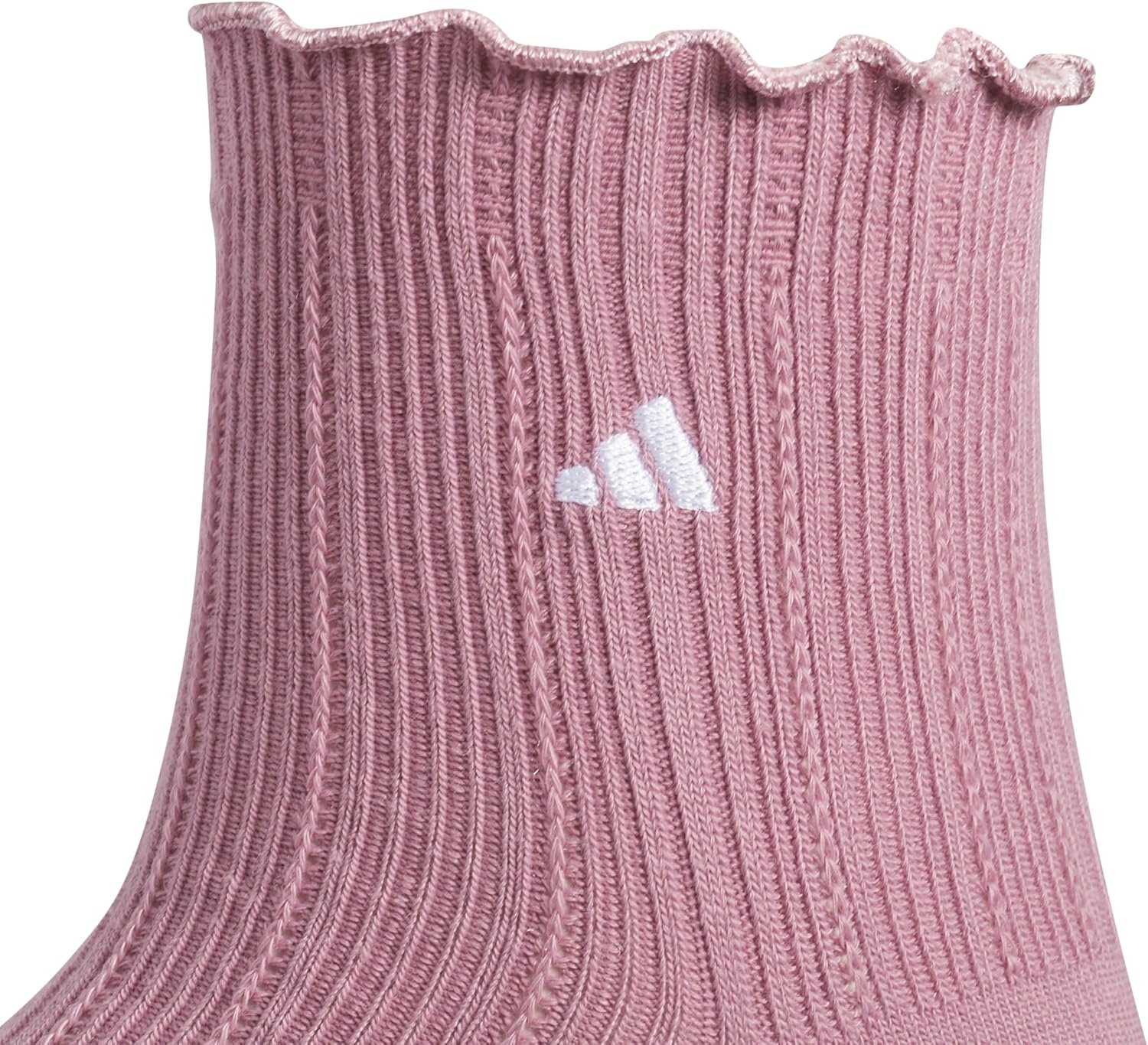 image:imageadidas Womens Ruffle Quarter Ankle Socks 3 PairsMagic Mauve PurpleWhiteCool Light Heather