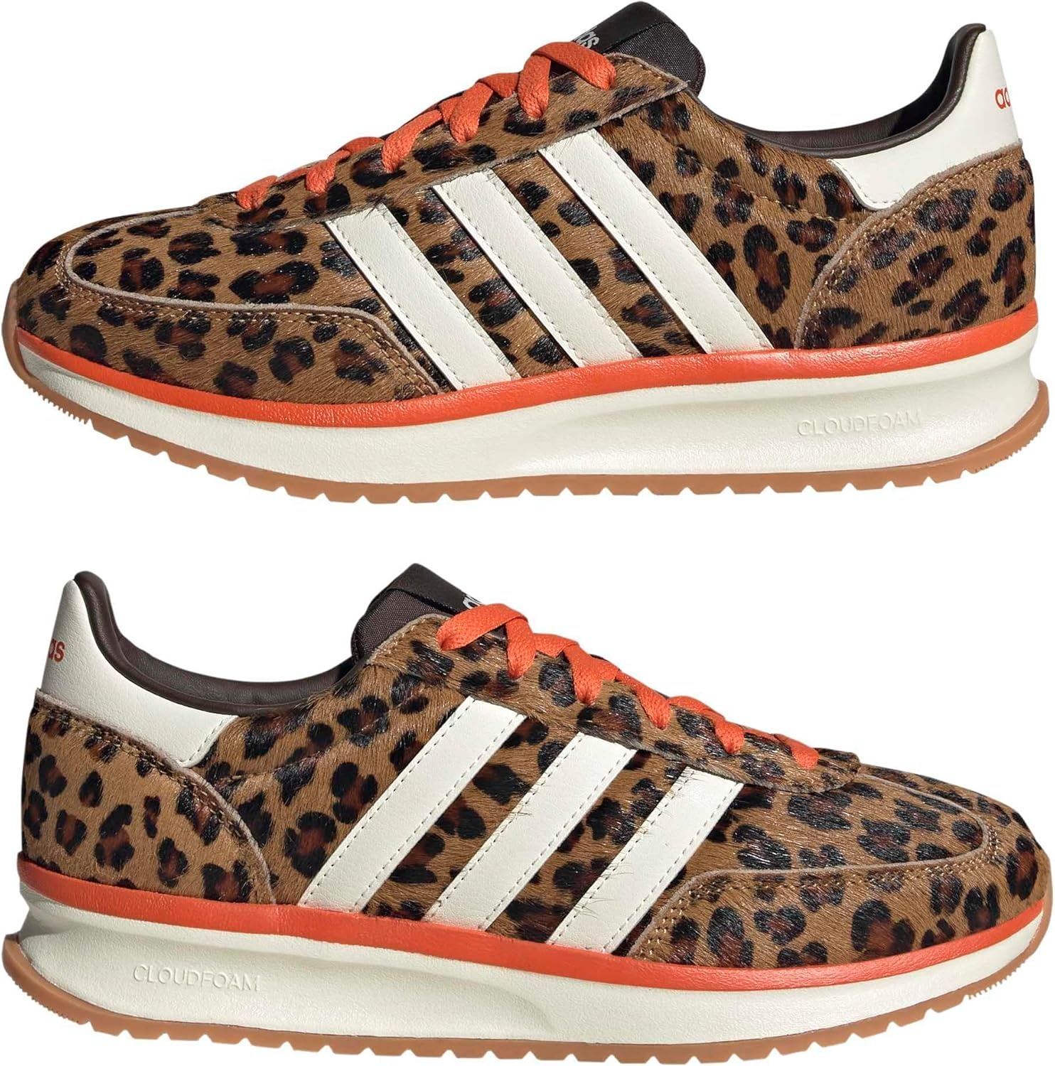 image:imageadidas Womens Run 70s 20 ShoeDark BrownOff WhiteSemi Impact Orange