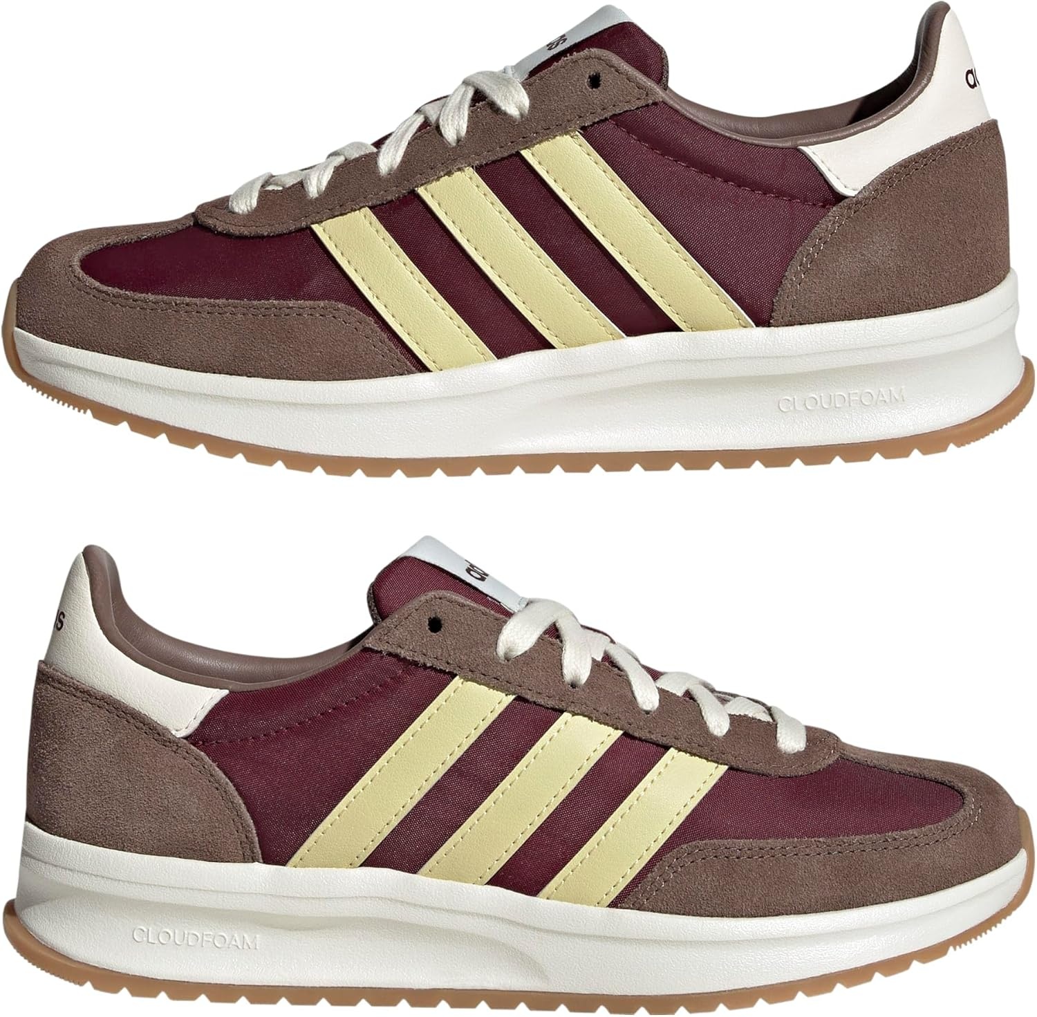 image:imageadidas Womens Run 70s 20 ShoeMaroonPowder YellowEarth Strata