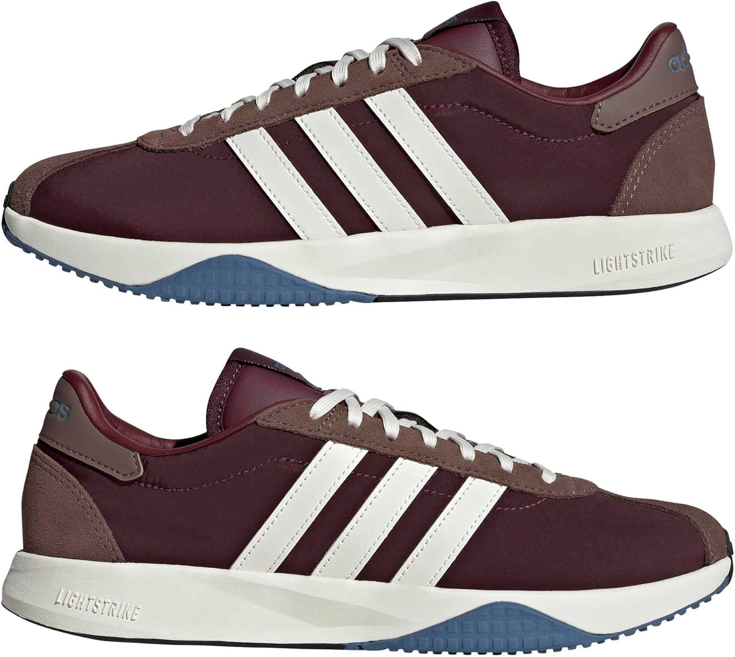 image:imageadidas Womens Run 7626 Lace Up Sneakers Shoes Casual Off WhiteMaroonOff WhiteEarth Strata