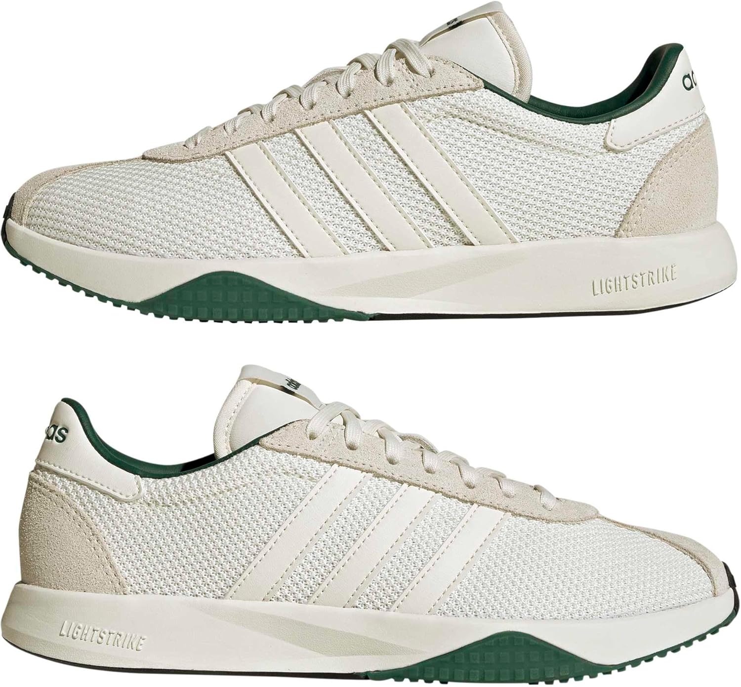 image:imageadidas Womens Run 7626 Lace Up Sneakers Shoes Casual Off WhiteOff WhiteWhiteCollegiate Green