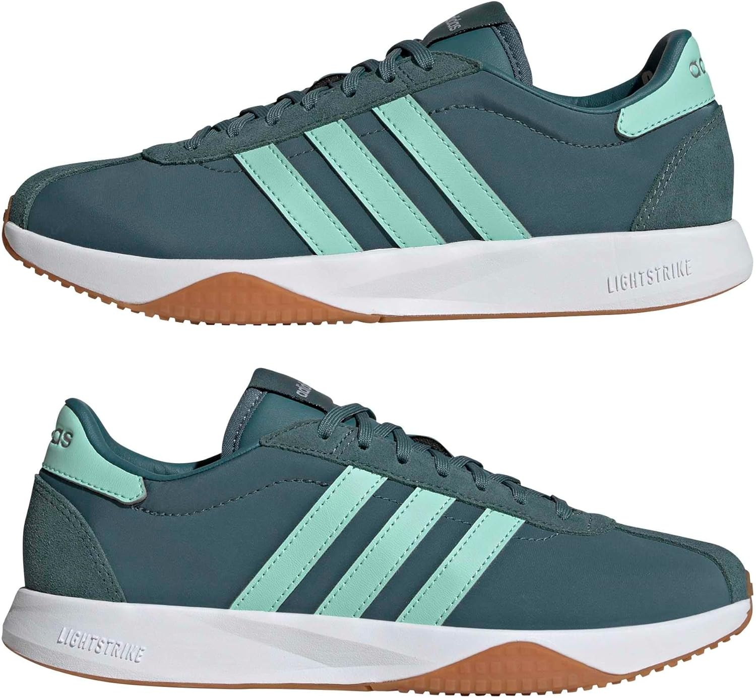 image:imageadidas Womens Run 7626 Lace Up Sneakers Shoes Casual Off WhitePreloved TealClear MintWhite