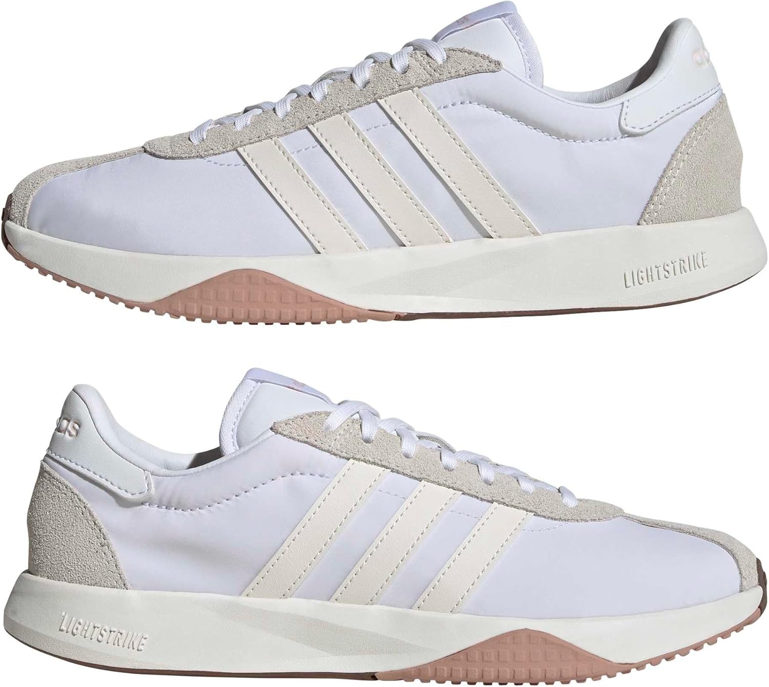 image:imageadidas Womens Run 7626 Lace Up Sneakers Shoes Casual Off WhiteWhiteChalk WhiteWonder Quartz