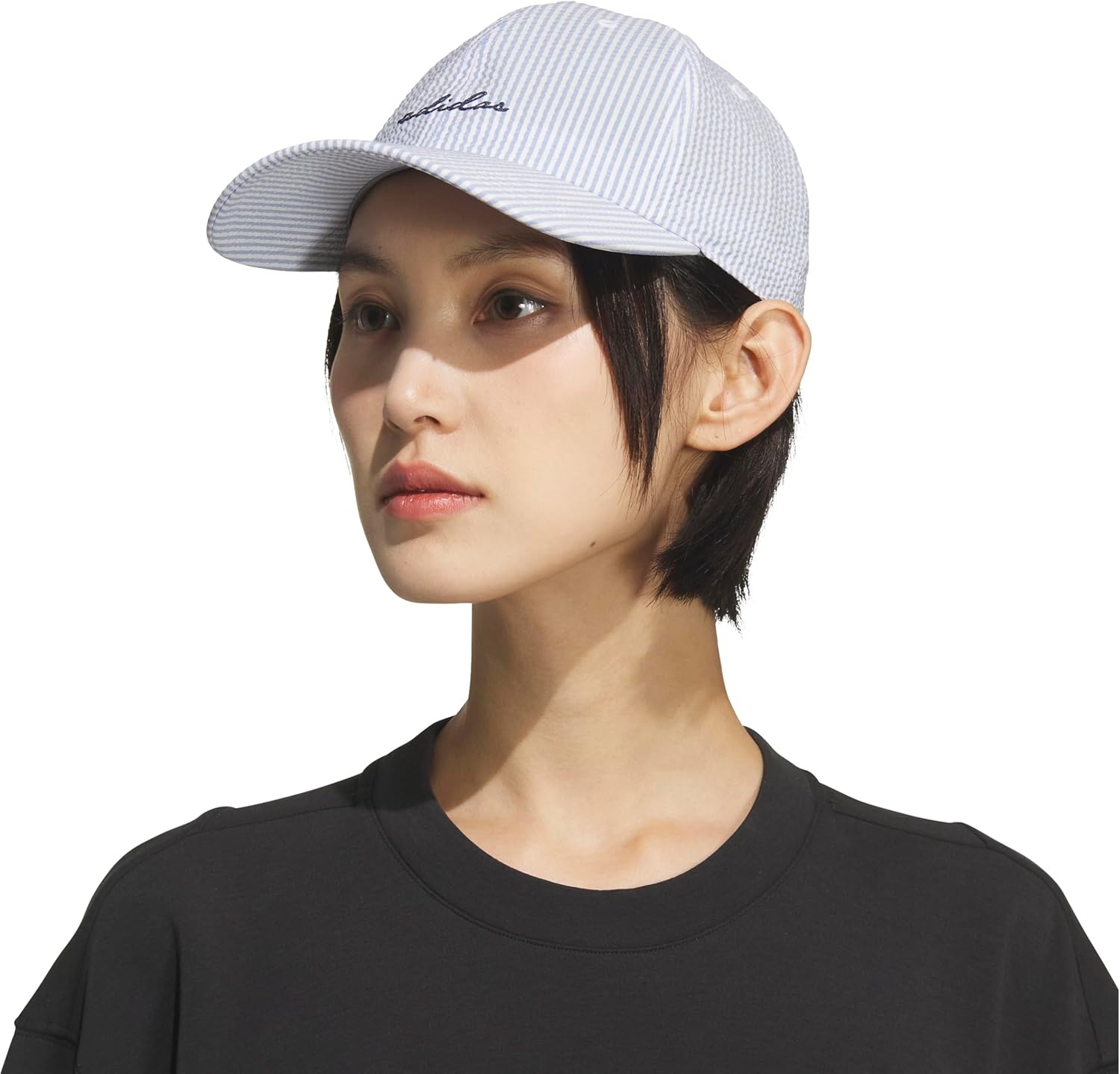 image:imageadidas Womens Saturday Hat Relaxed Fit Strapback Baseball CapAsh BlueCollegiate NavySeersucker