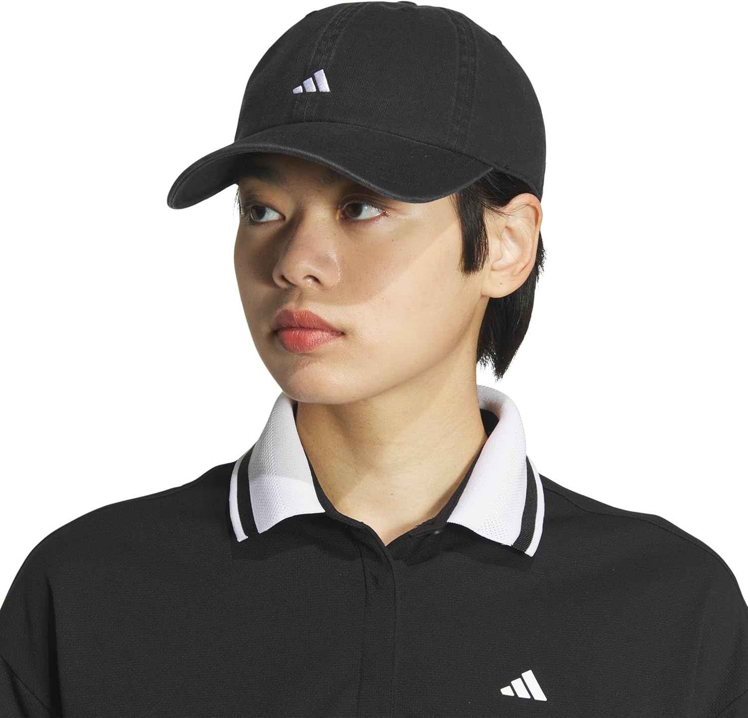 image:imageadidas Womens Saturday Hat Relaxed Fit Strapback Baseball CapBlackWhite3