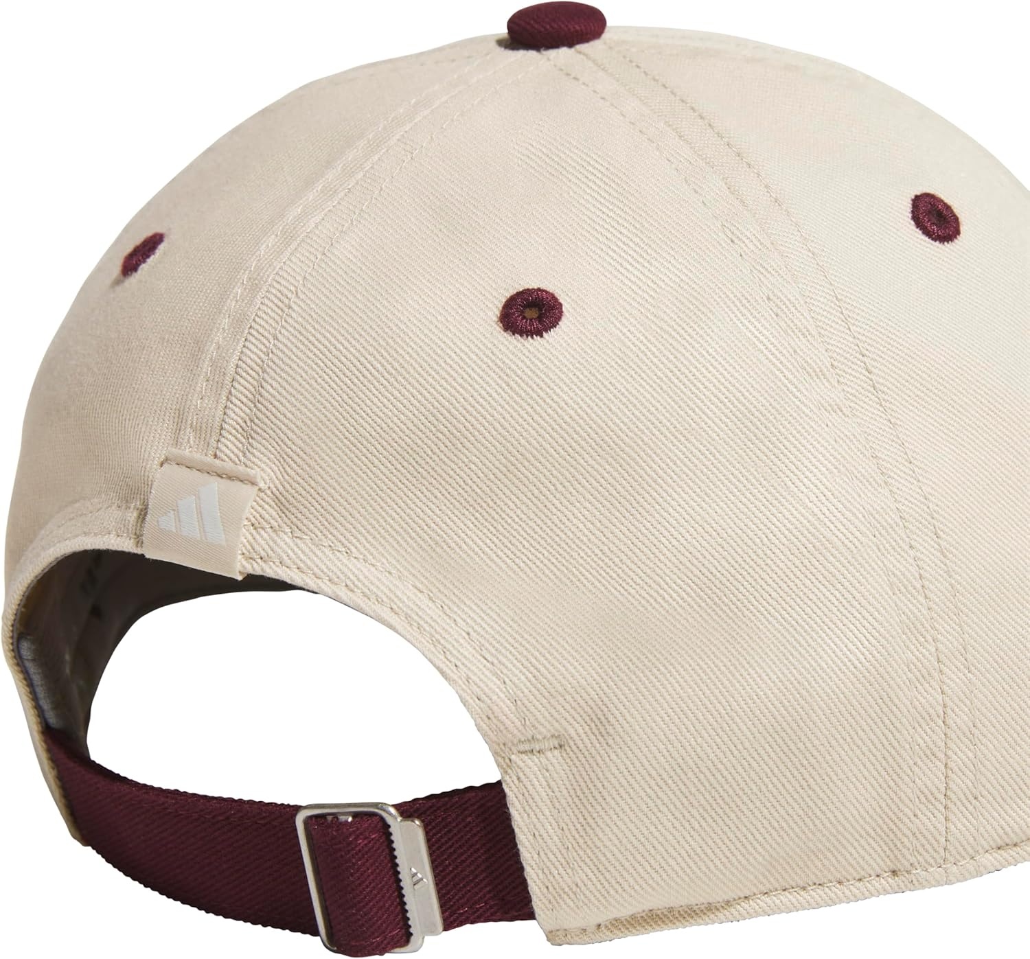 image:imageadidas Womens Saturday Hat Relaxed Fit Strapback Baseball CapCrystal Linen BeigeMaroonOff White3