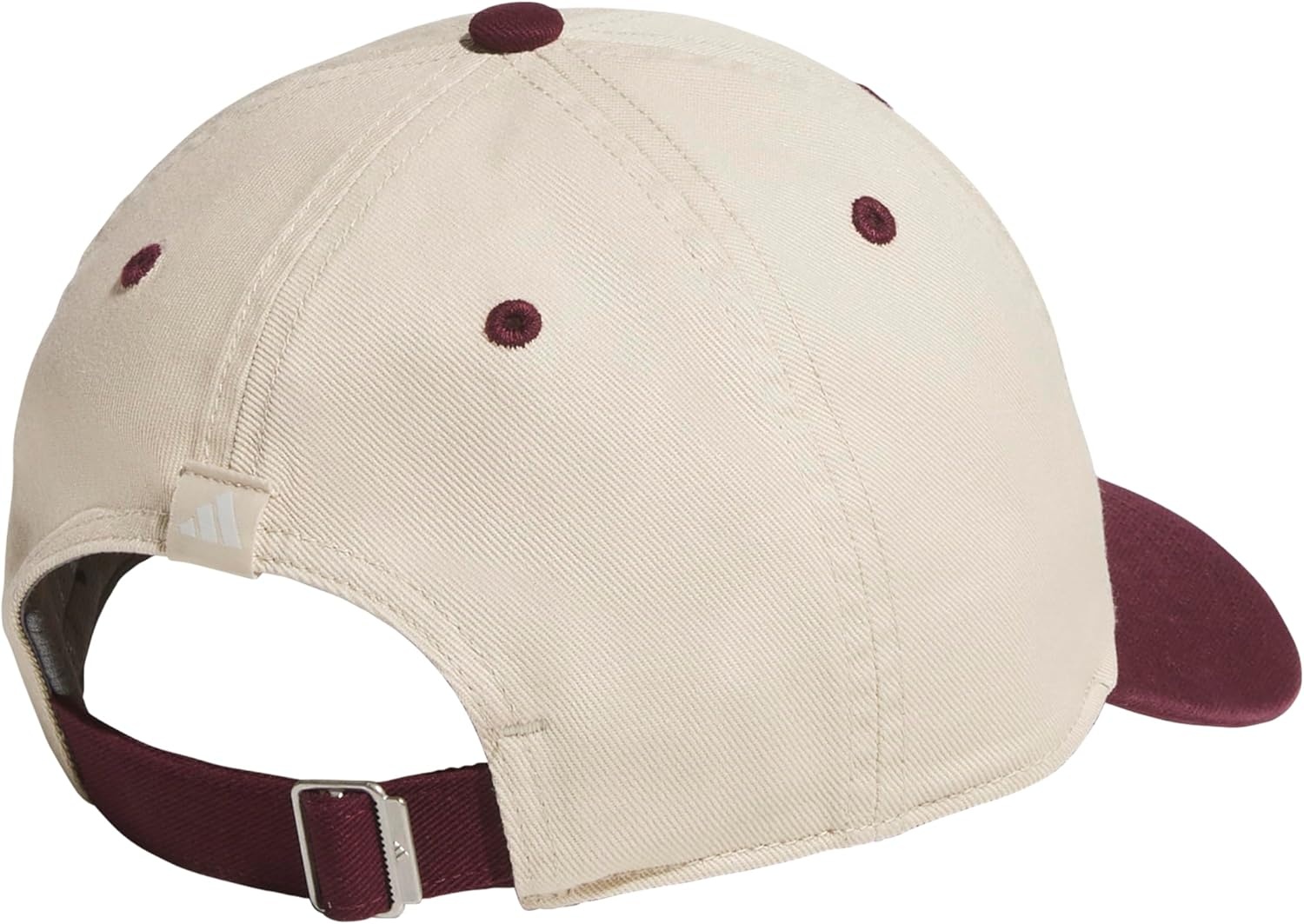 image:imageadidas Womens Saturday Hat Relaxed Fit Strapback Baseball CapCrystal Linen BeigeMaroonOff White3