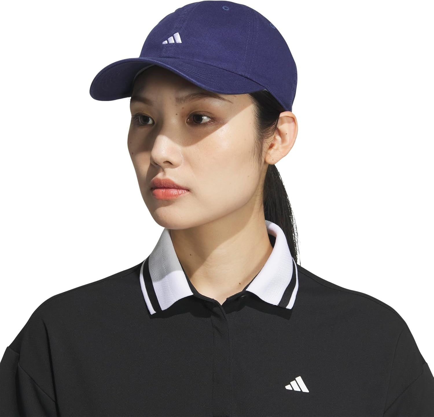 image:imageadidas Womens Saturday Hat Relaxed Fit Strapback Baseball CapDark BlueWhite3