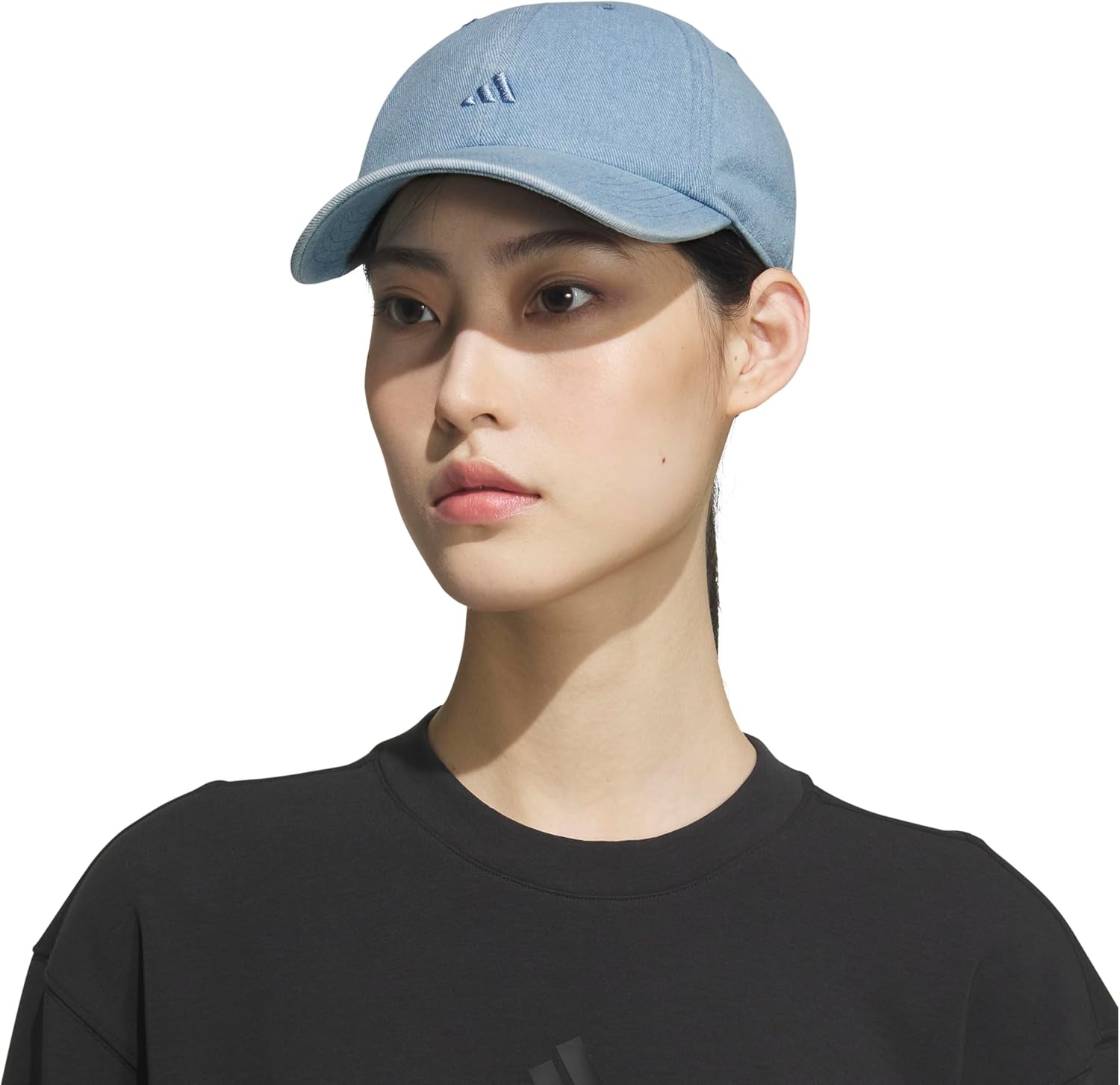 image:imageadidas Womens Saturday Hat Relaxed Fit Strapback Baseball CapDenimLight Blue Denim