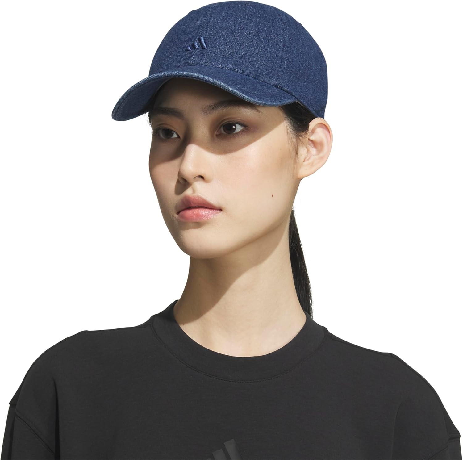 image:imageadidas Womens Saturday Hat Relaxed Fit Strapback Baseball CapDenimMedium Blue Denim