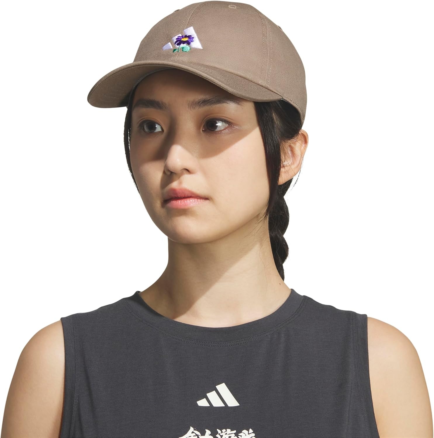 image:imageadidas Womens Saturday Hat Relaxed Fit Strapback Baseball CapKhaki SixWhitePure PurpleWith Love