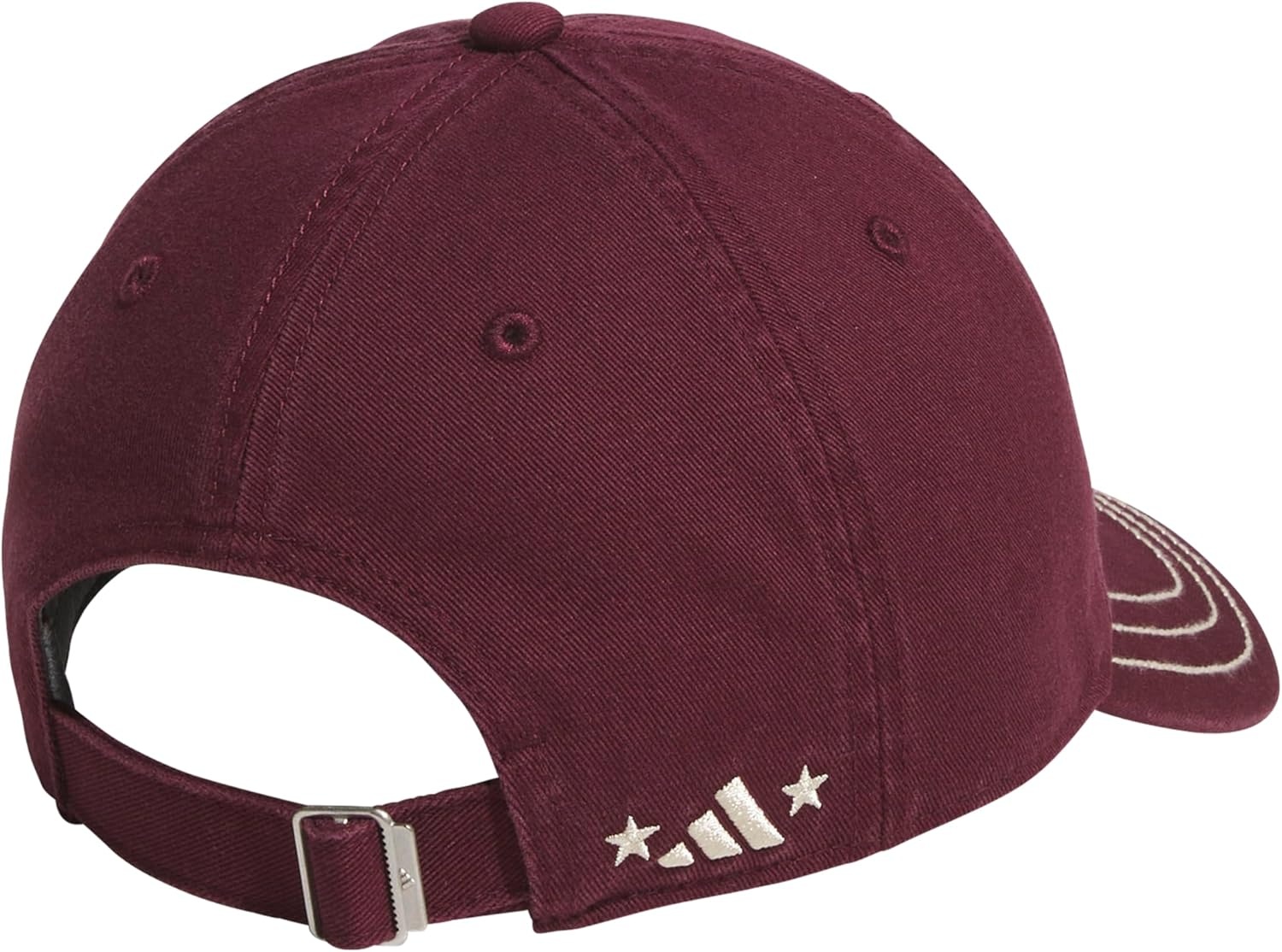 image:imageadidas Womens Saturday Hat Relaxed Fit Strapback Baseball CapMaroonCrystal Linen BeigeDaze