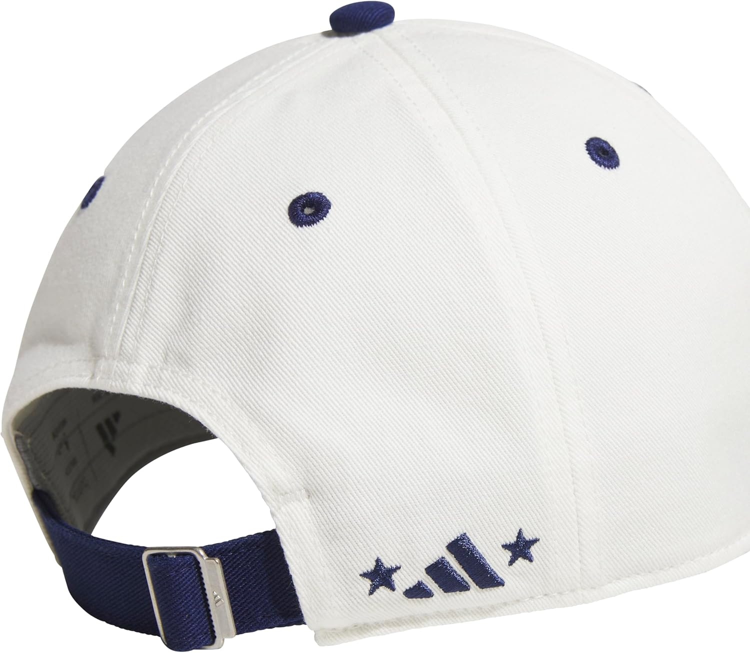 image:imageadidas Womens Saturday Hat Relaxed Fit Strapback Baseball CapOff WhiteDark BlueGold MetallicDaze