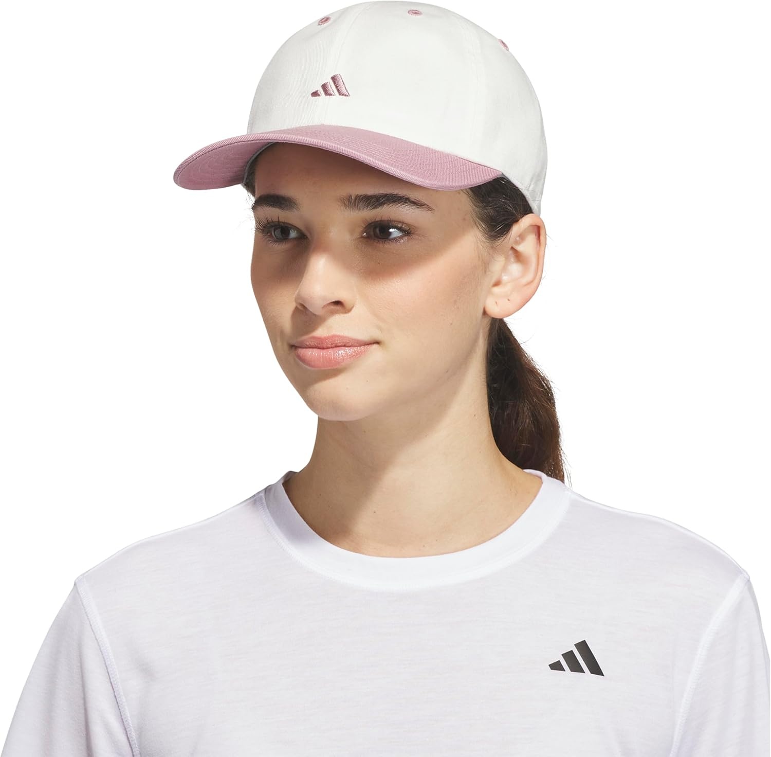 image:imageadidas Womens Saturday Hat Relaxed Fit Strapback Baseball CapOff WhiteMagic Mauve Purple3
