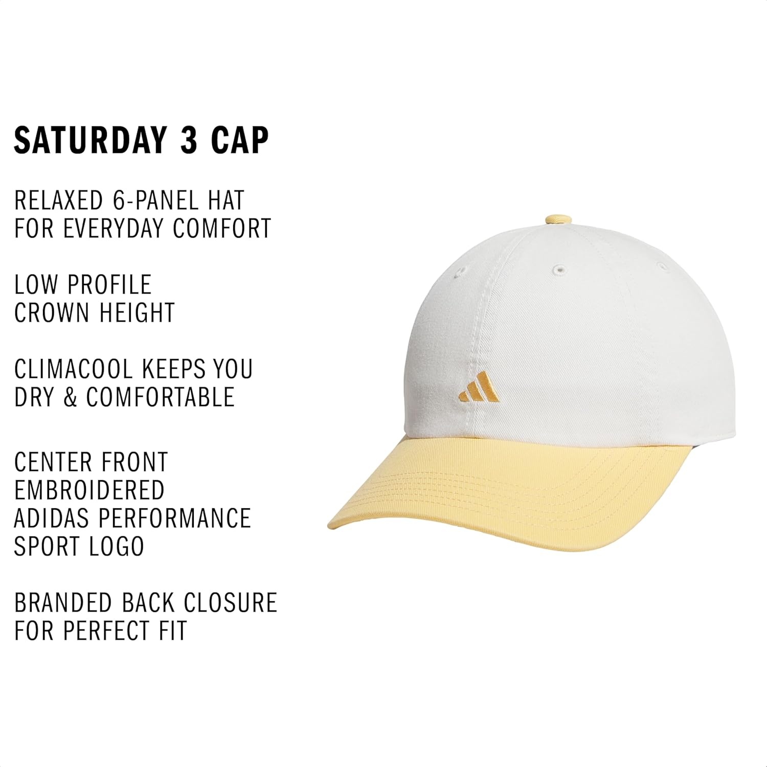 image:imageadidas Womens Saturday Hat Relaxed Fit Strapback Baseball CapOff WhiteSemi Ice Tangerine Orange3