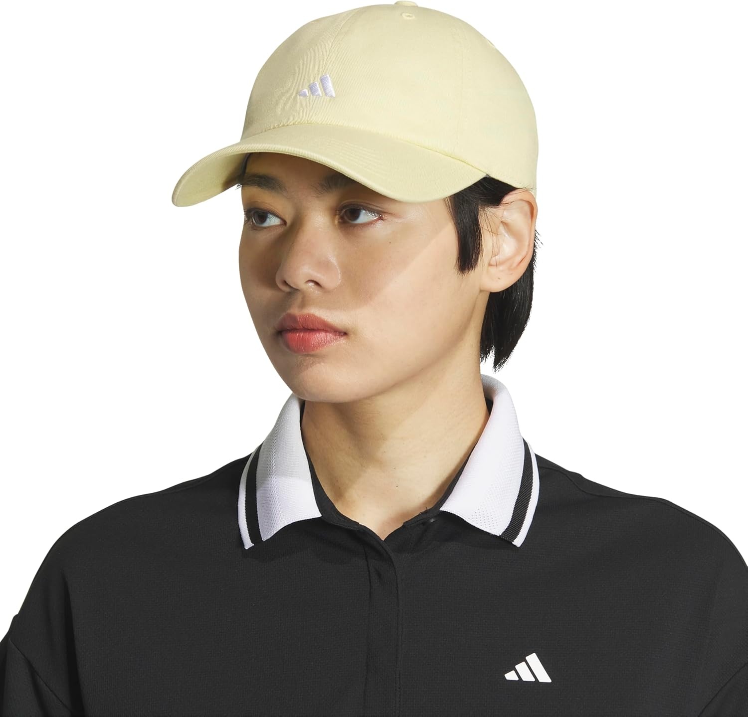 image:imageadidas Womens Saturday Hat Relaxed Fit Strapback Baseball CapPowder YellowWhite3