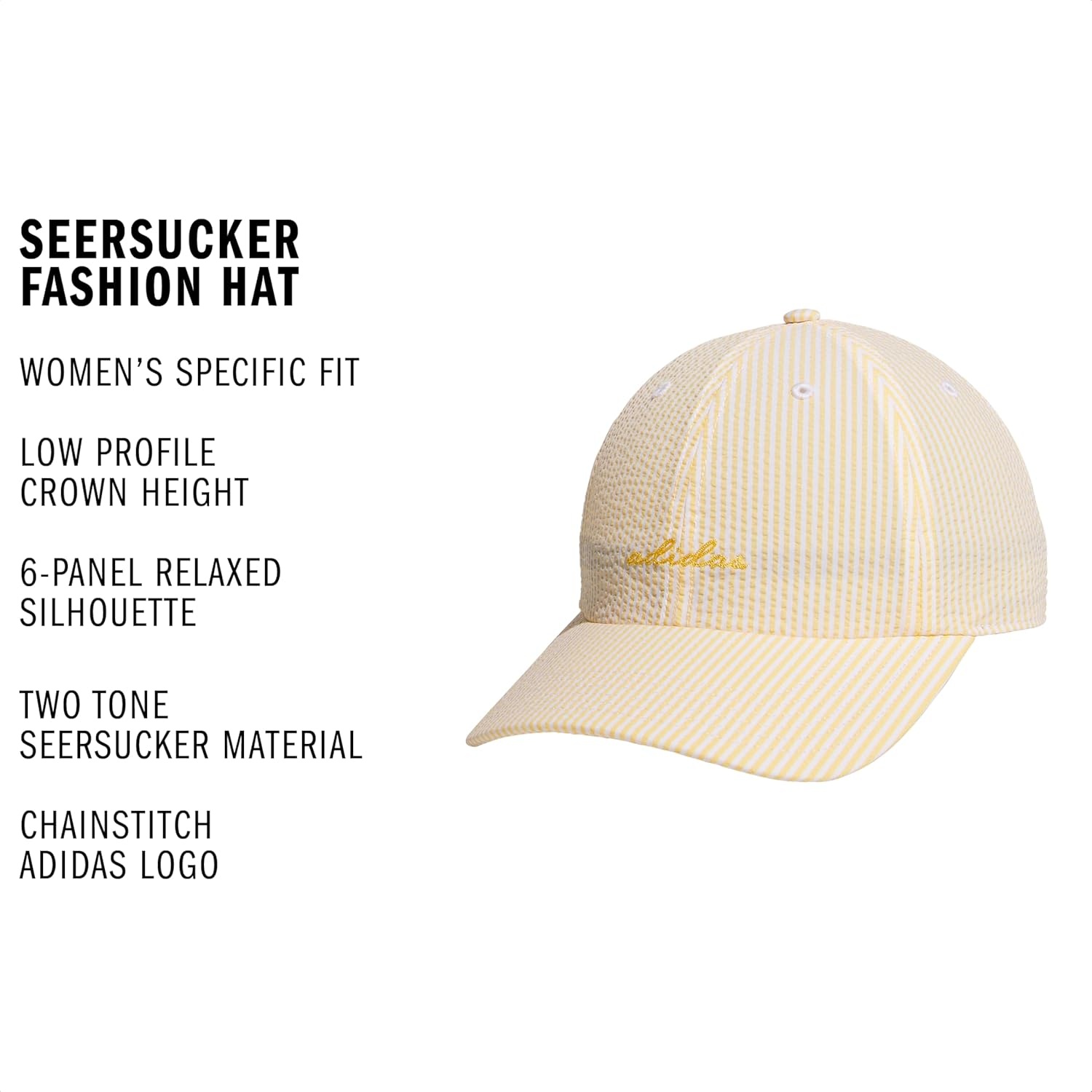 image:imageadidas Womens Saturday Hat Relaxed Fit Strapback Baseball CapSemi Ice Tangerine OrangeSemi Spark OrangeSeersucker