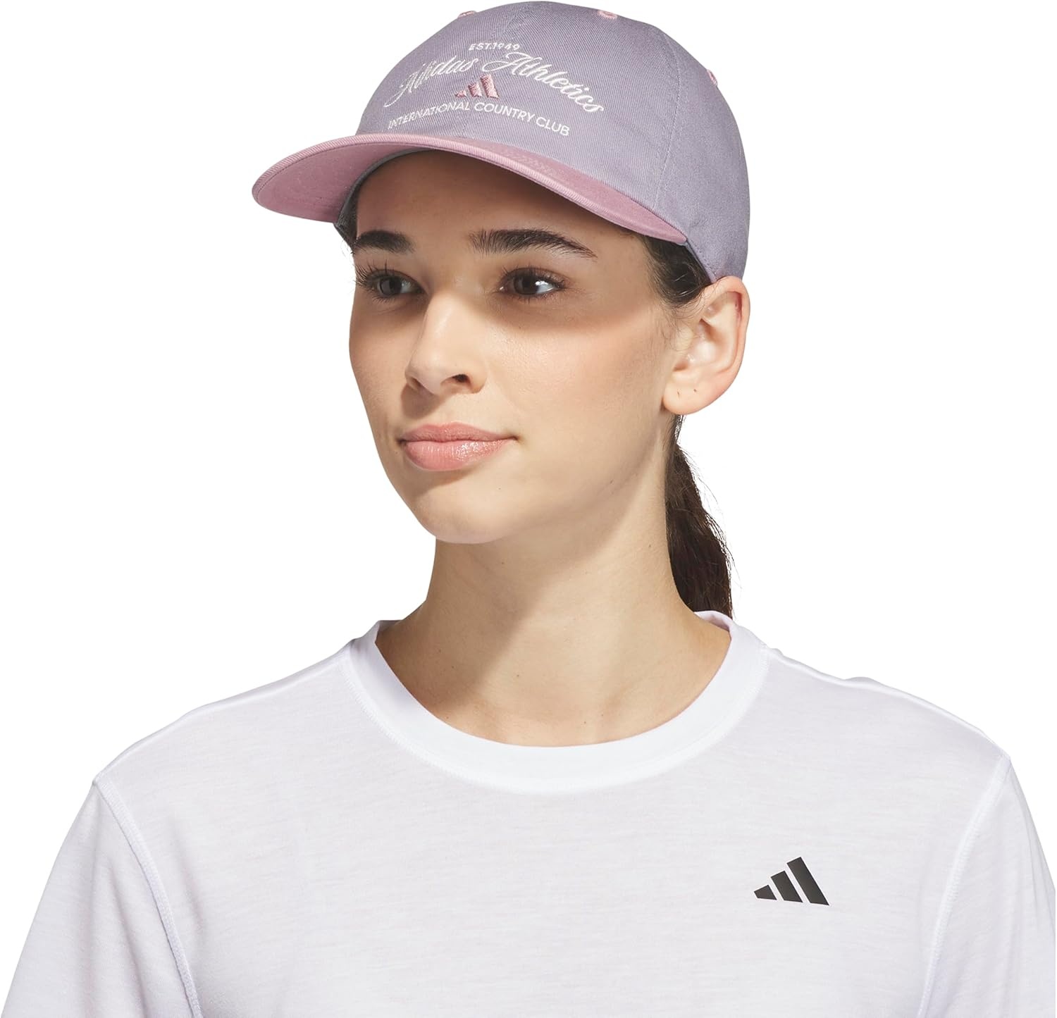 image:imageadidas Womens Saturday Hat Relaxed Fit Strapback Baseball CapSlate GreyMagic Mauve PurpleOff WhiteCappuccino