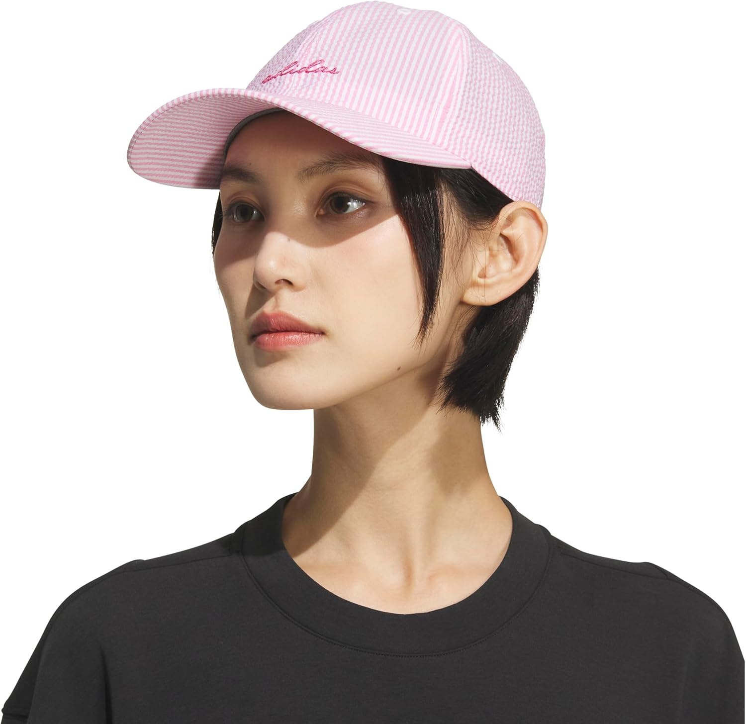image:imageadidas Womens Saturday Hat Relaxed Fit Strapback Baseball CapTropic BloomPink FusionSeersucker