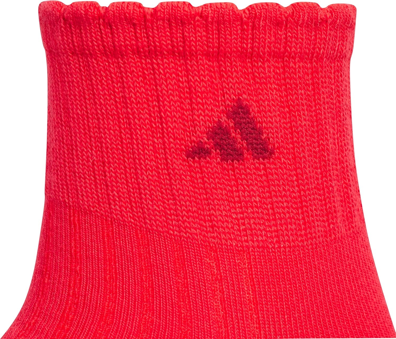 image:imageadidas Womens Scalloped Socks 3 Pairs Quarter Ankle HeightPure Ruby RedGreyWhite