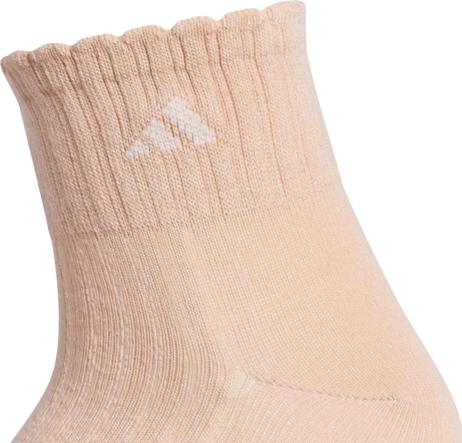 image:imageadidas Womens Scalloped Socks 3 Pairs Quarter Ankle HeightWonder Sage GreenCrystal Linen BeigeMagic Beige