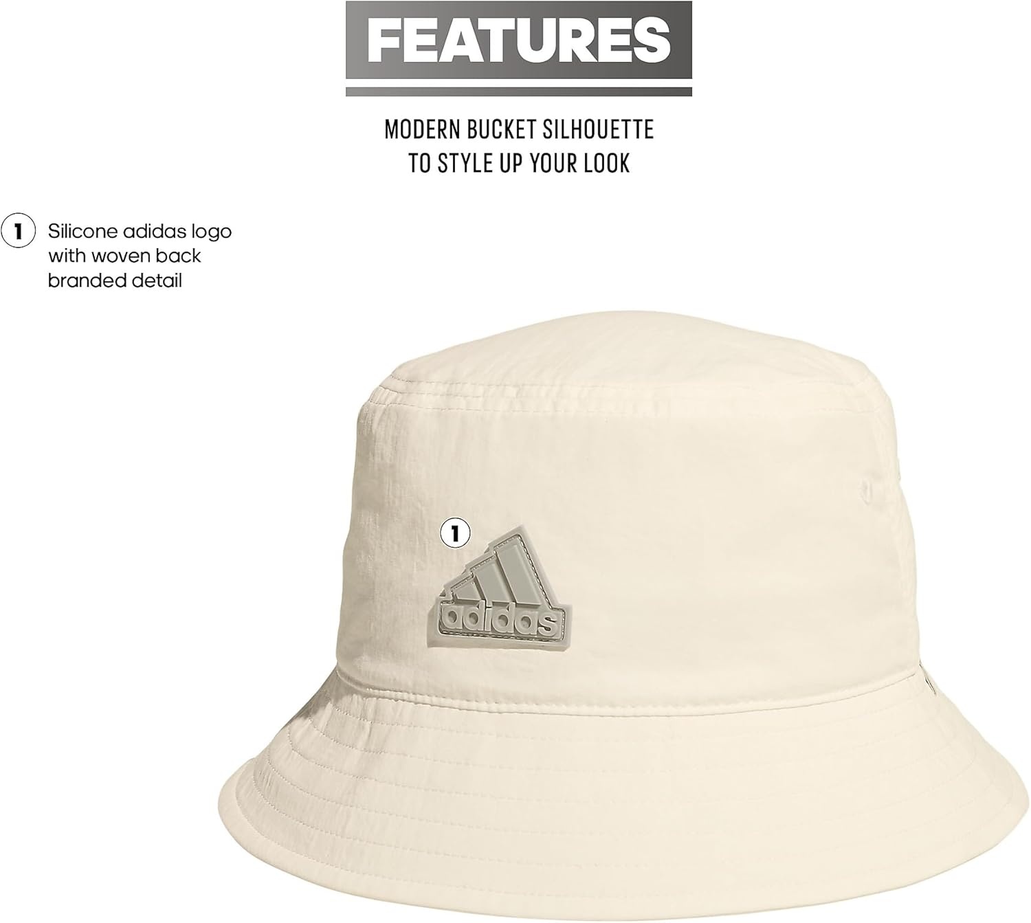 image:imageadidas Womens Shoreline Bucket HatOff WhitePutty Grey