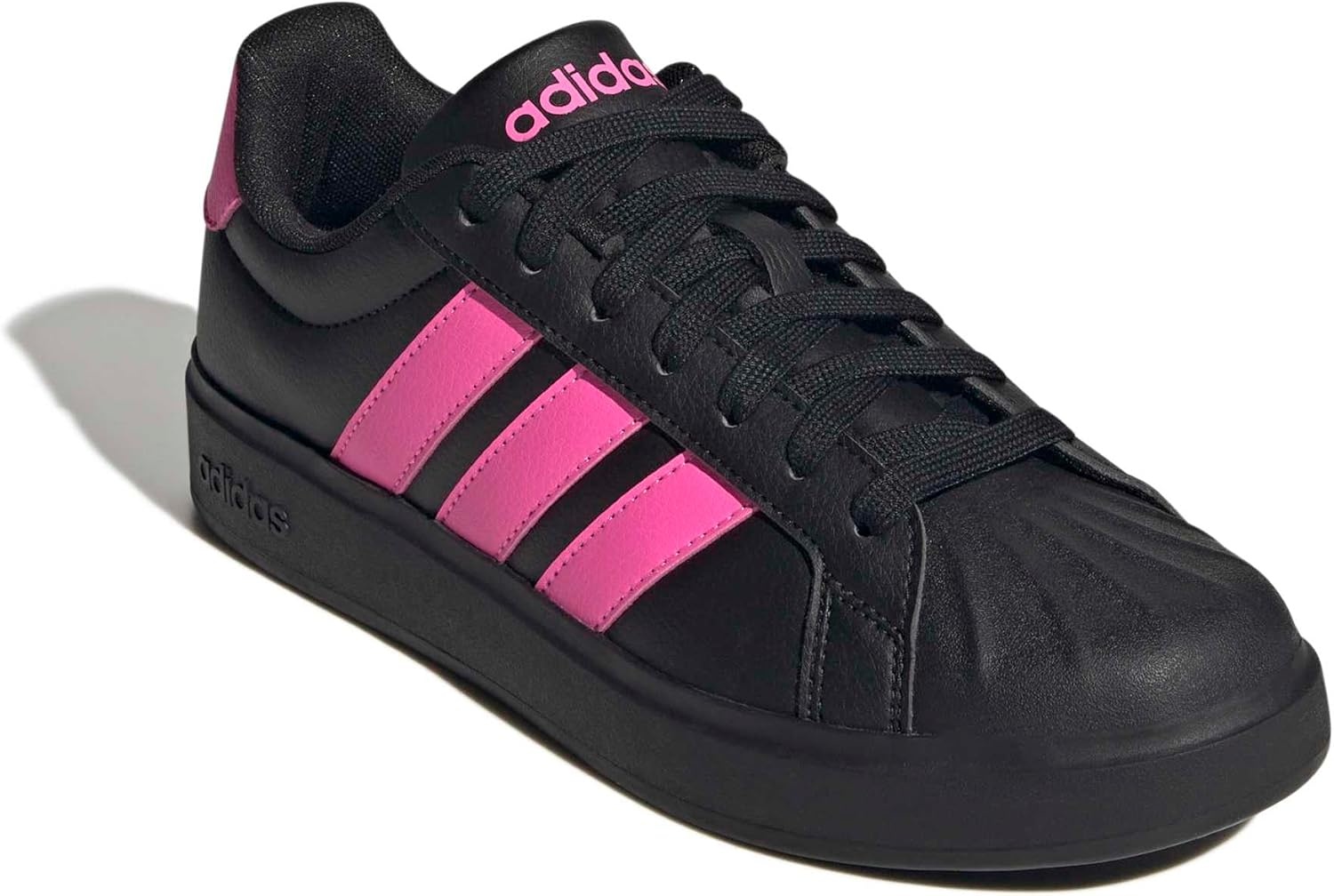 image:imageadidas Womens Streettalk Lace Up Sneakers Shoes Casual BeigeBlackLucid PinkBlack