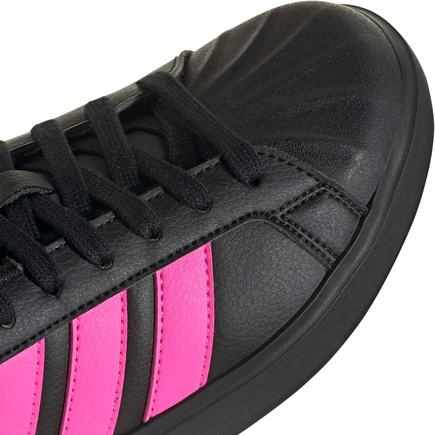 image:imageadidas Womens Streettalk Lace Up Sneakers Shoes Casual BeigeBlackLucid PinkBlack