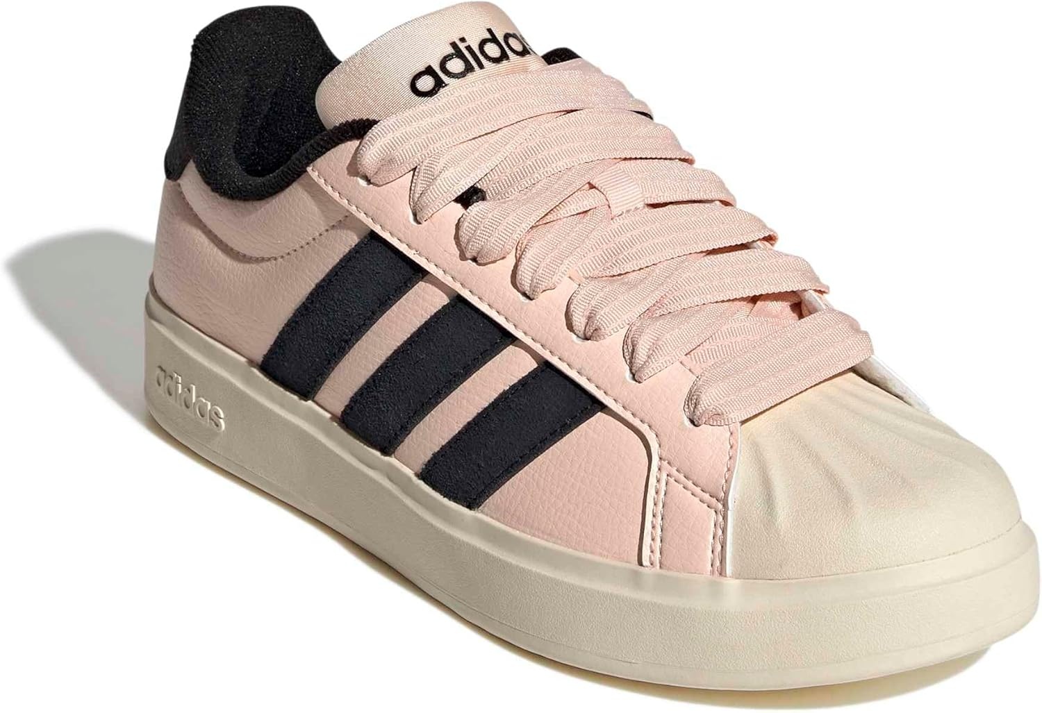 image:imageadidas Womens Streettalk Lace Up Sneakers Shoes Casual BeigeBlush PinkBlackWonder White