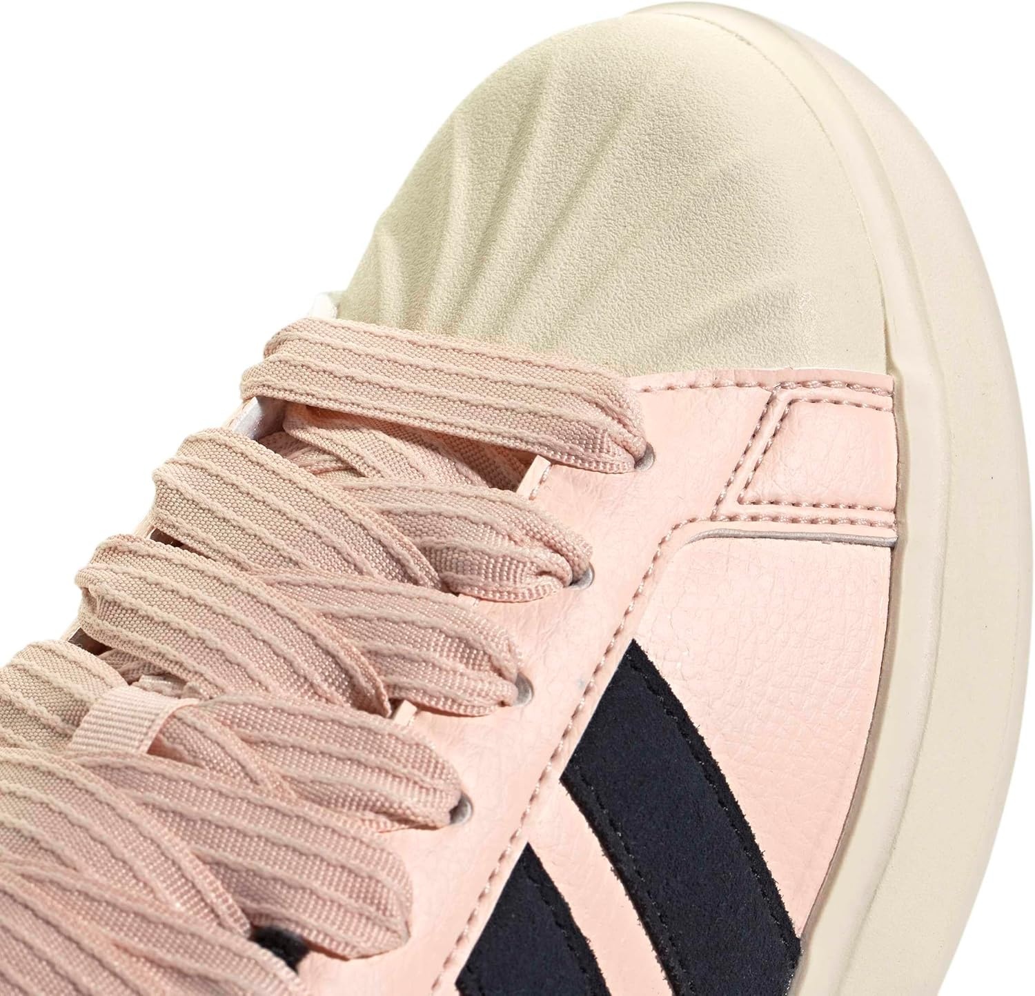 image:imageadidas Womens Streettalk Lace Up Sneakers Shoes Casual BeigeBlush PinkBlackWonder White